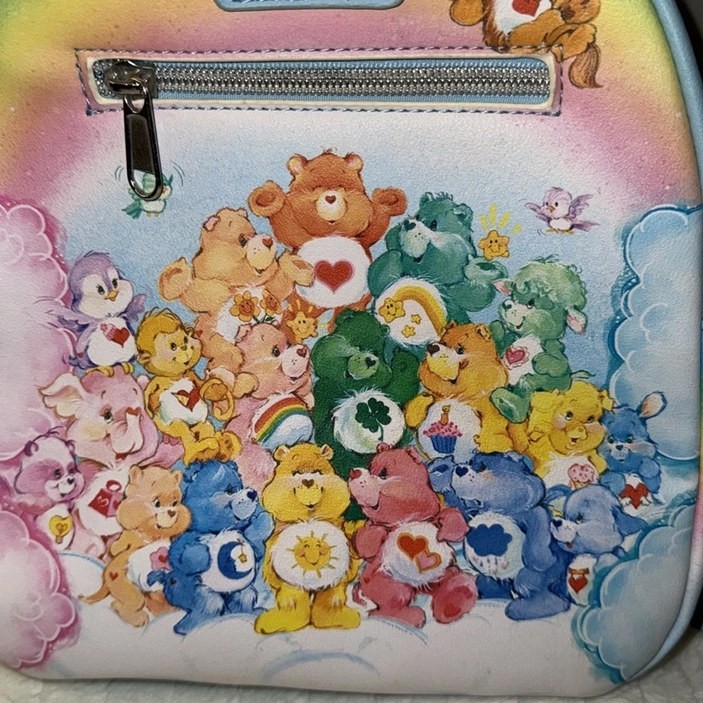 Loungefly faux leather whimsical Care Bears mini backpack purse